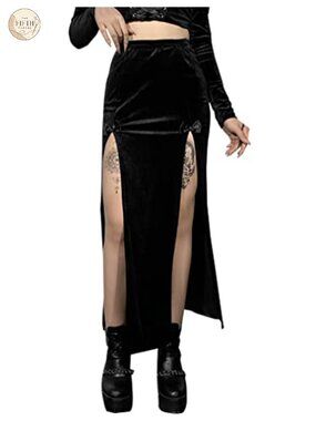 Women Gothic Pleated Mini Skirt Punk High Waist A Line Skirt
